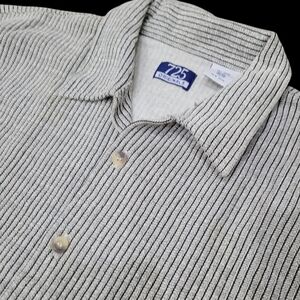 725 Grey & Black Buttons Down Shirt Top 100% Cotton Size: M